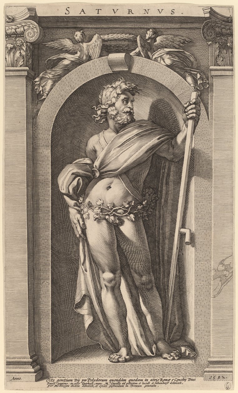 Saturn af Hendrik Goltzius after Polidoro da Caravaggio