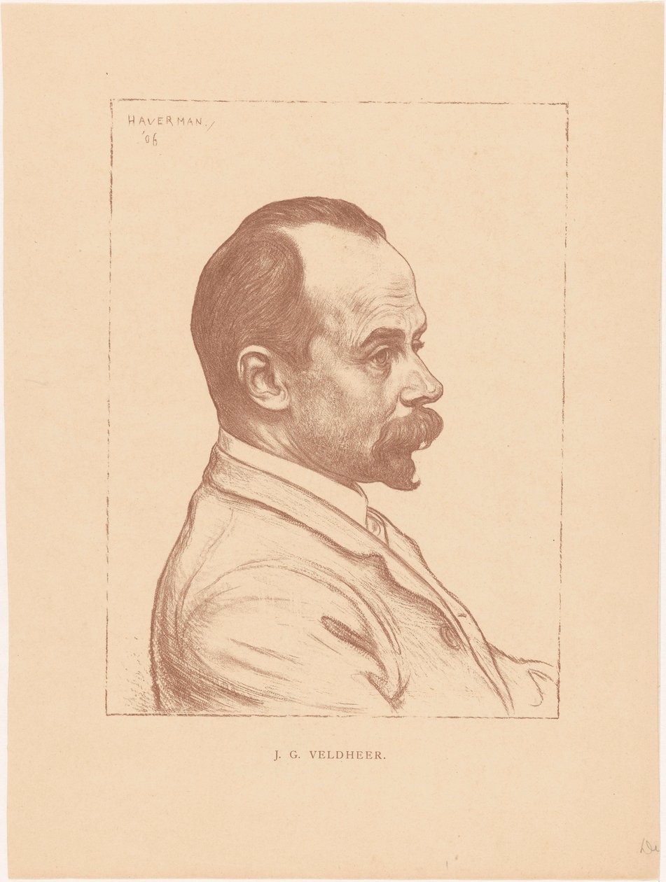 Portræt af Jacobus Gerardus Veldheer af Hendrik Johannes Haverman
