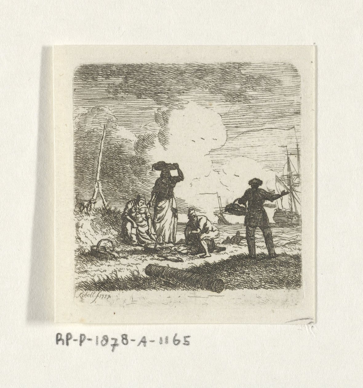 Fiskere ved stranden af Hendrik Kobell