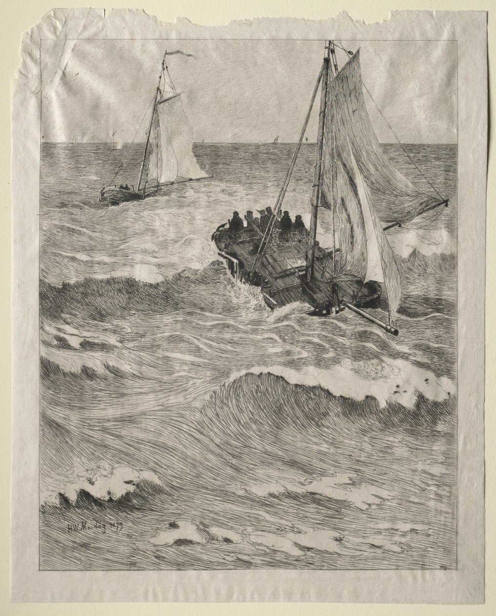 Marinescene, 1879. af Hendrik Willem Mesdag