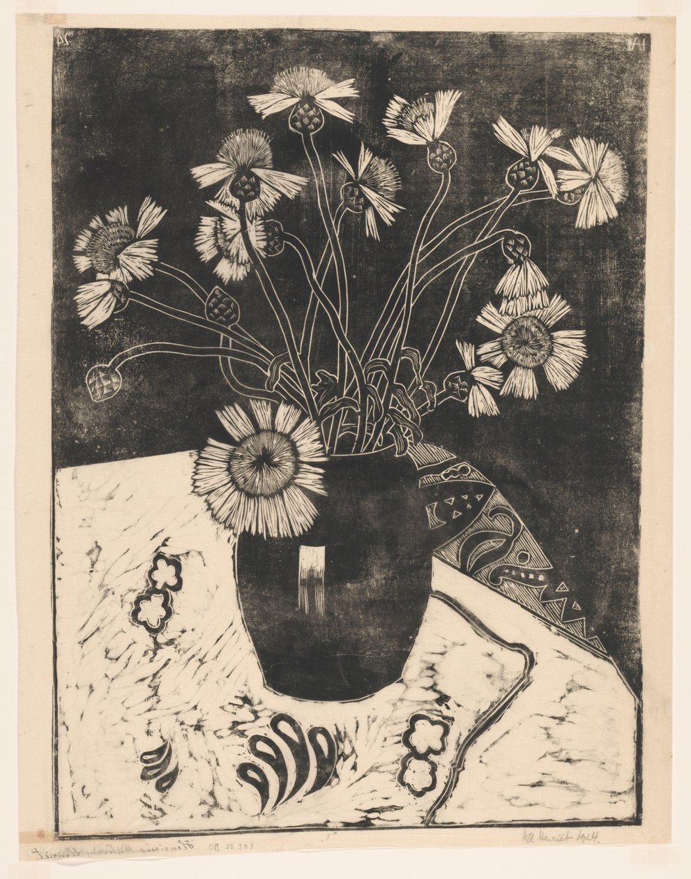 Blomster i en vase af Henk Henriët (signed by artist)