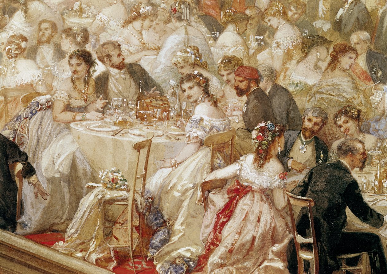 Middag på Tuilerierne, 1867 (detaljer fra 182992) af Henri Baron
