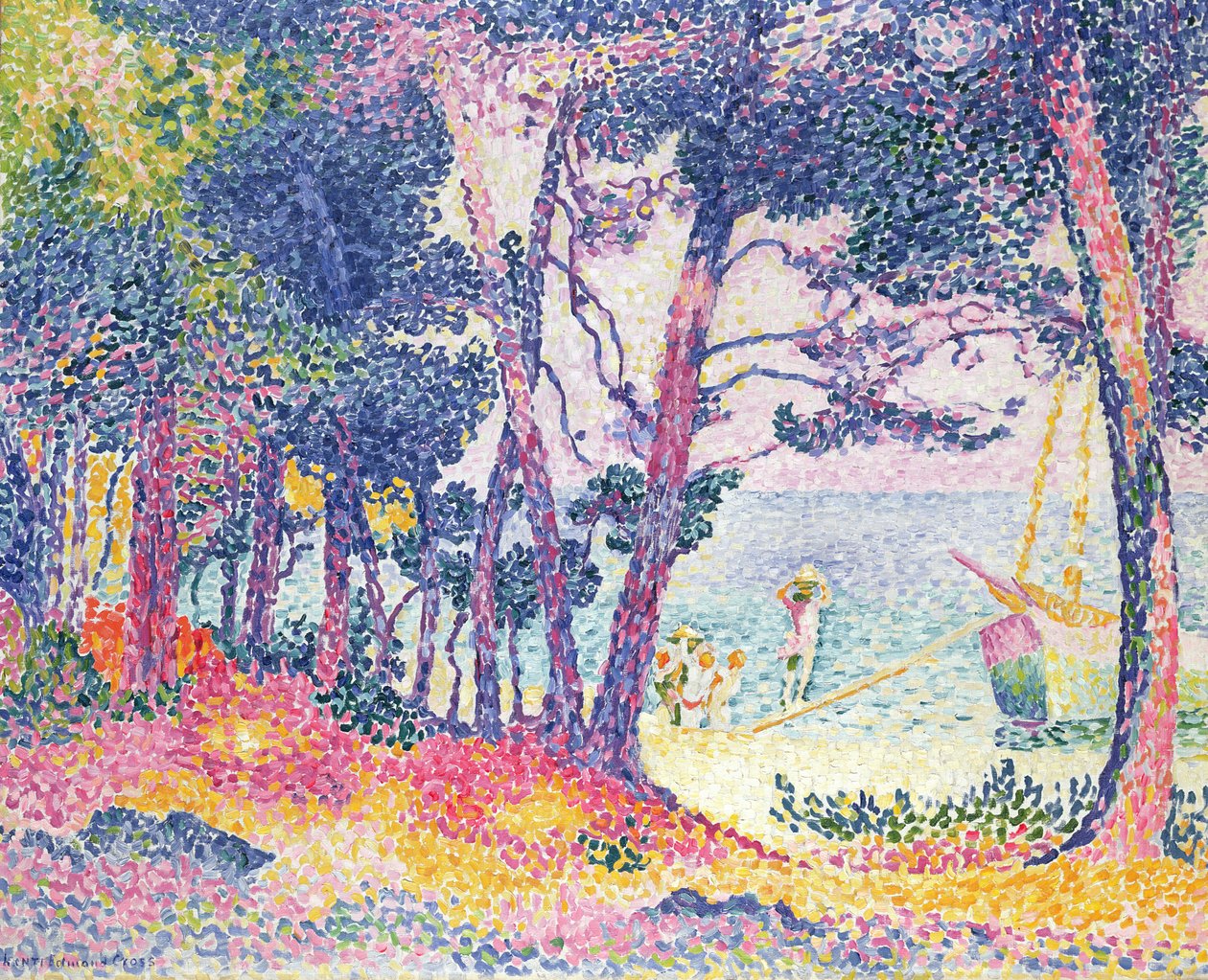 En fyrrelund, 1906 af Henri Edmond Cross