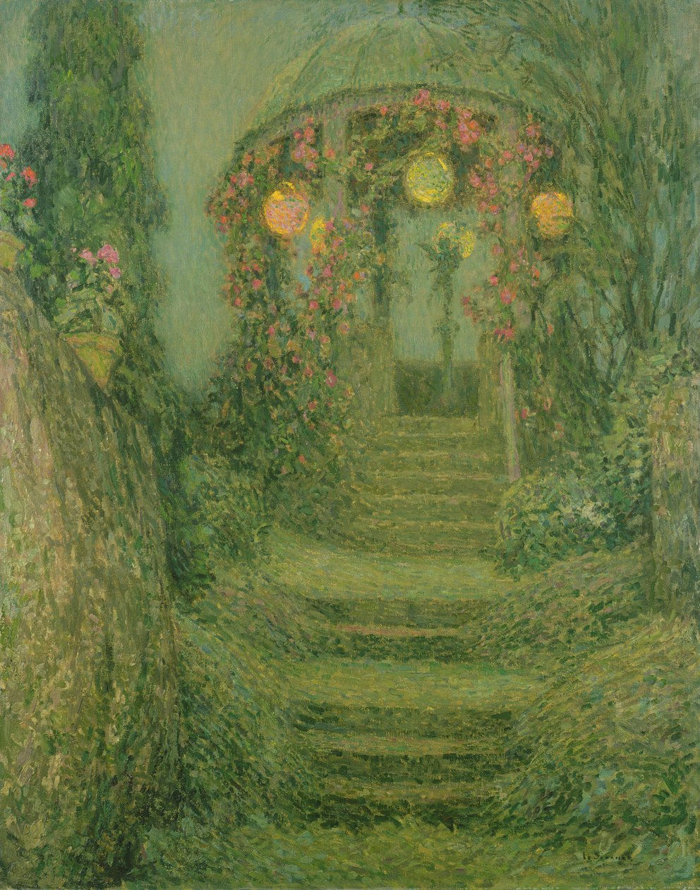 Den oplyste pavillon af Henri Eugene Augustin Le Sidaner