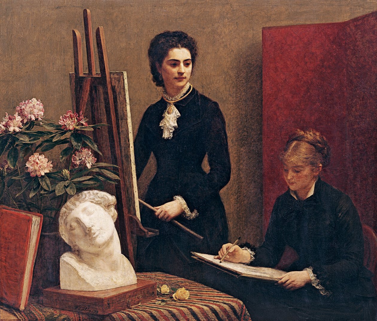 Tegneundervisning i workshoppen af Ignace Henri Jean Fantin Latour