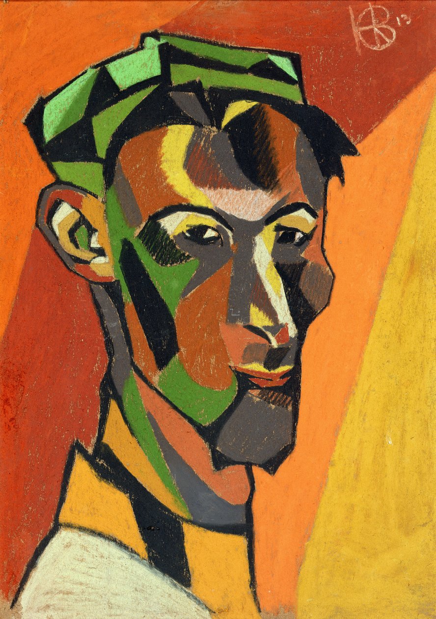 Selvportræt, 1913 (pastel på papir) af Henri Gaudier Brzeska