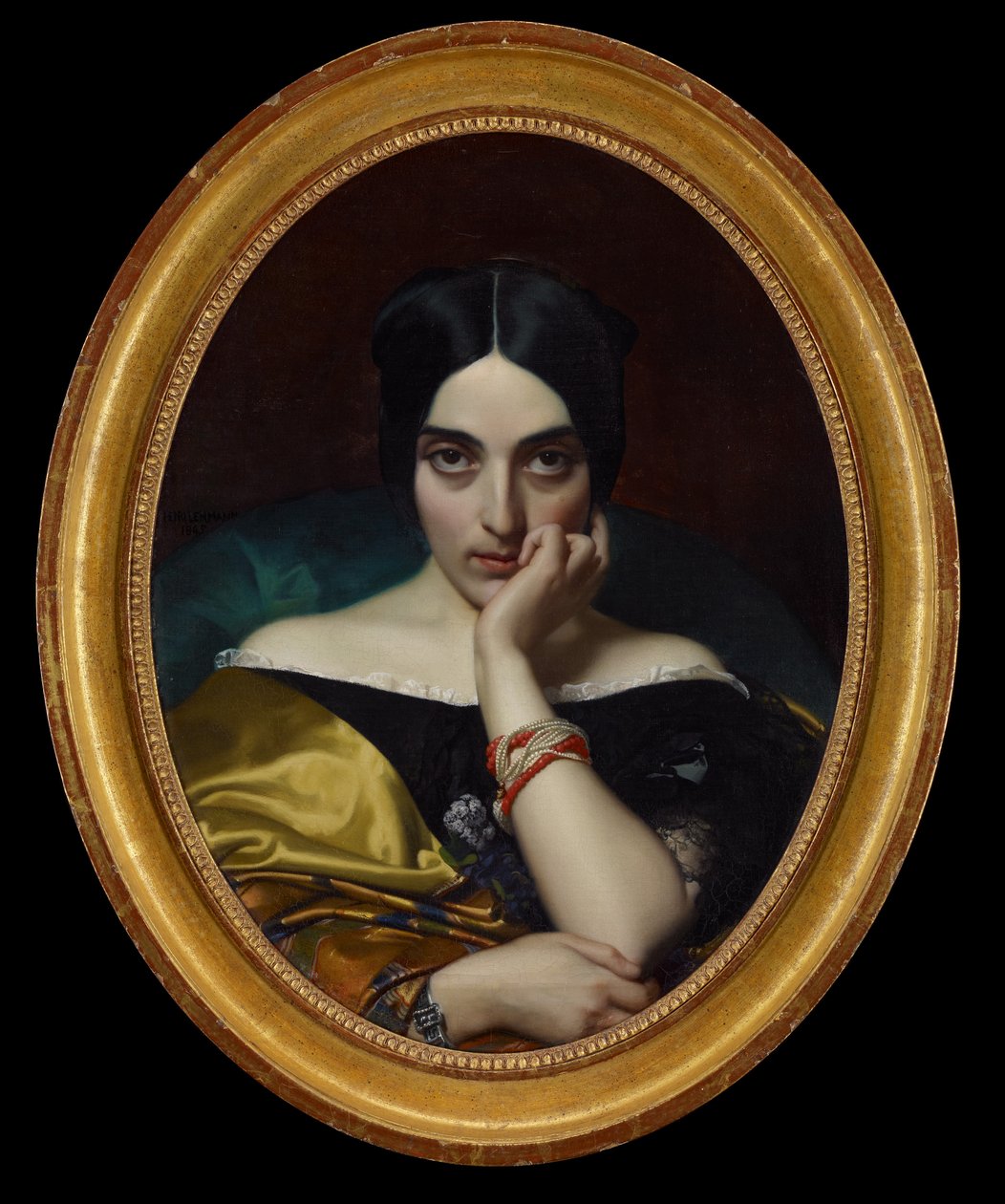 Portræt af Clémentine (Mrs. Alphonse) Karr, 1845 af Henri Lehmann