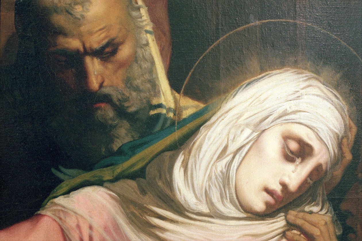 Jomfru Maria ved korsets fod, 1847 (detalje) (se også 248129 og 252683) af Henri Lehmann