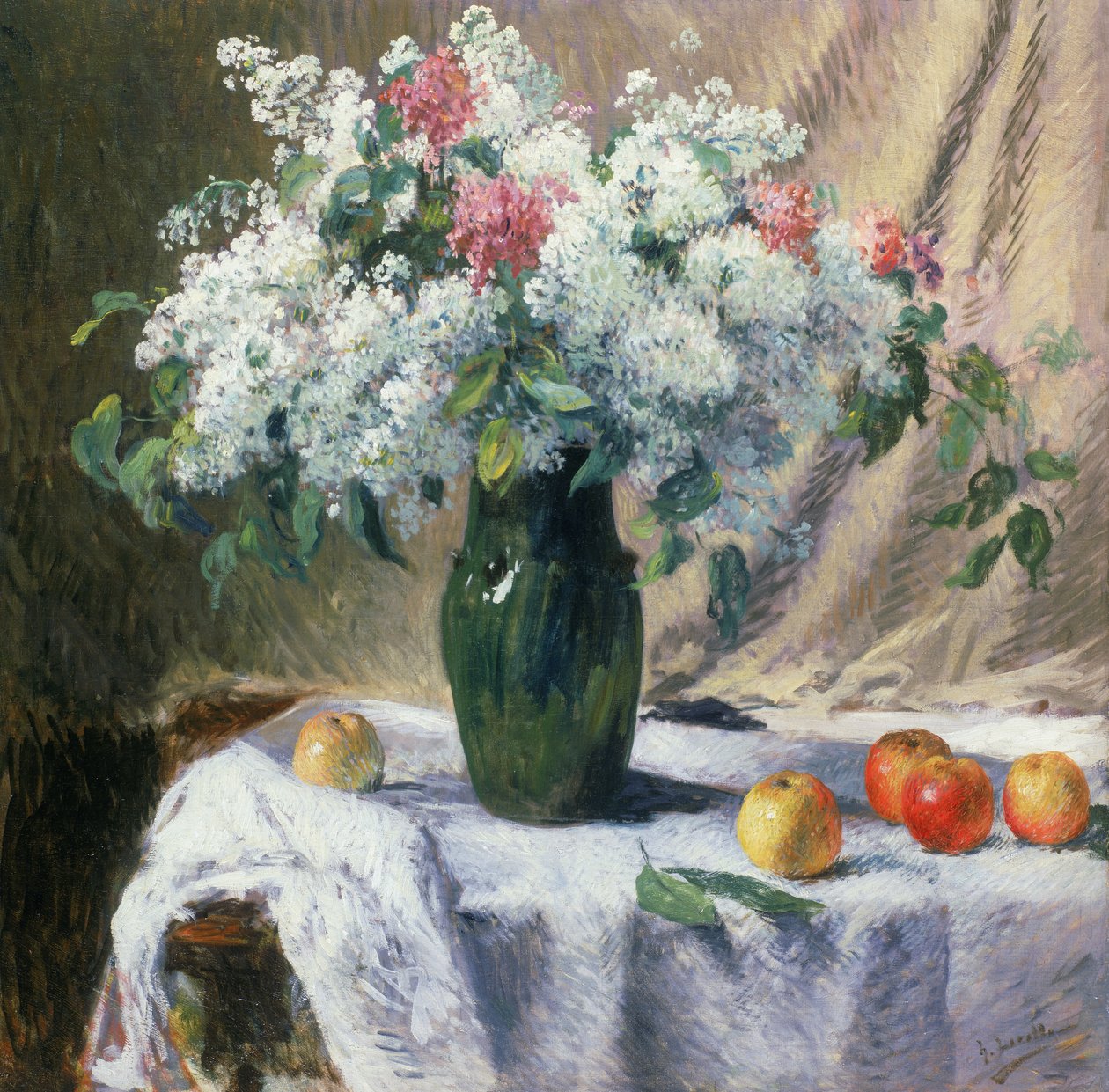 Vase med blomster af Henri Lerolle