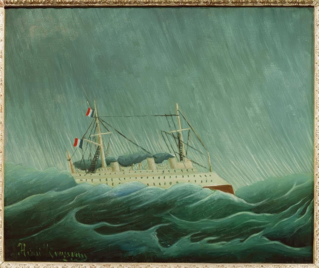 Skibet i stormen (Storm over havet) af Henri Rousseau
