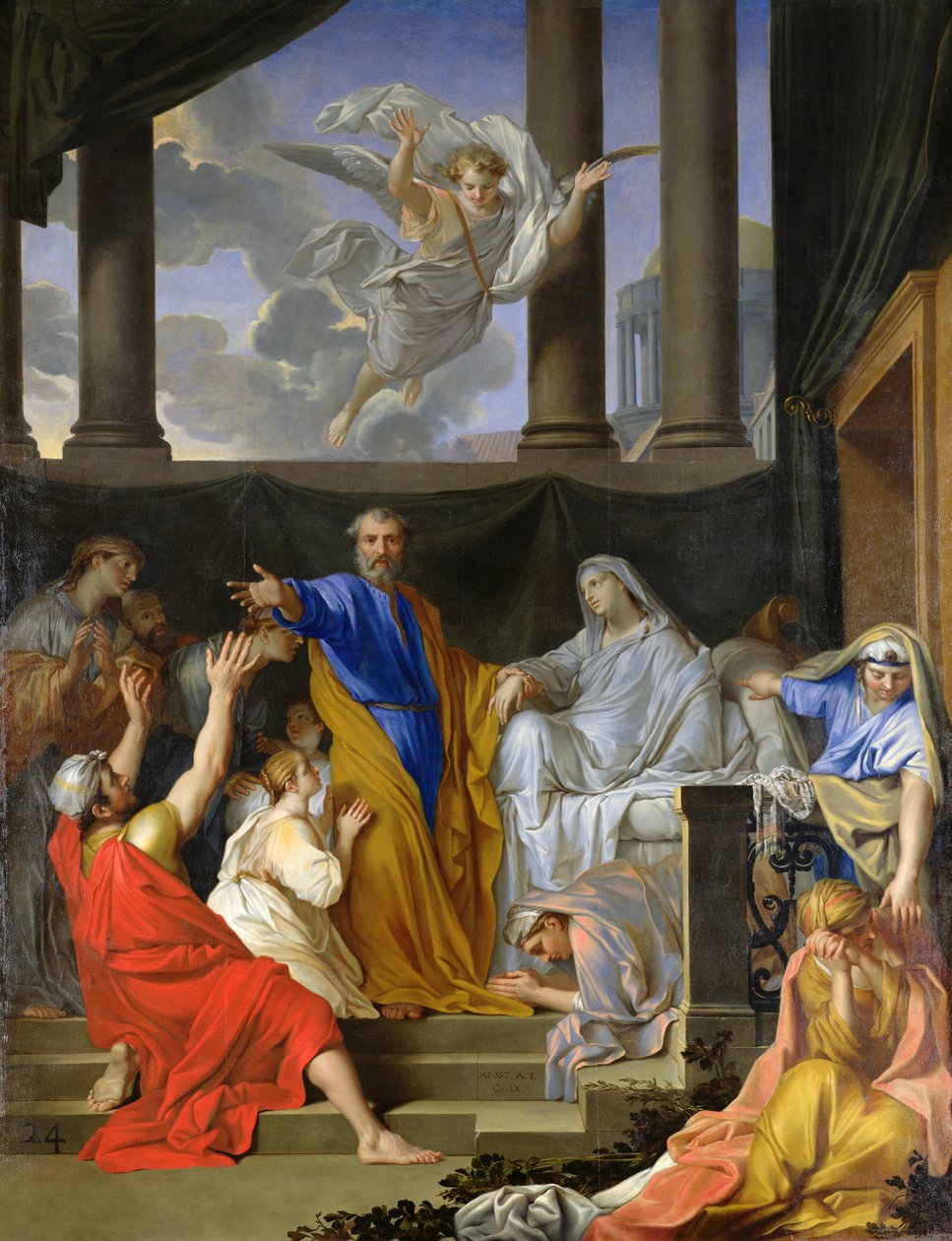 St. Peter genopliver enken Tabitha, 1652 af Henri Testelin