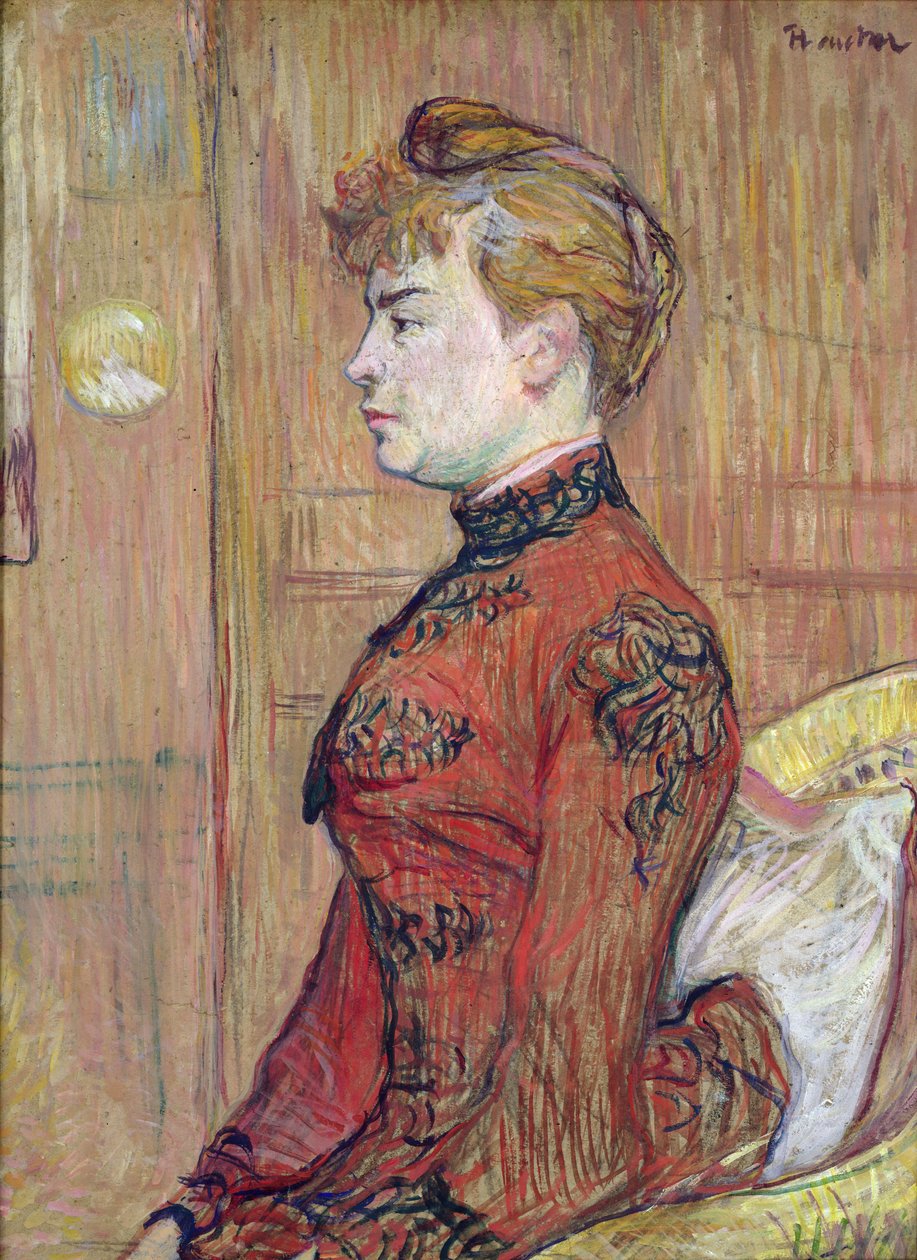 Portrætstudie af en kvinde i profil, 1890 (pastel og gouache på pap) af Henri de Toulouse Lautrec