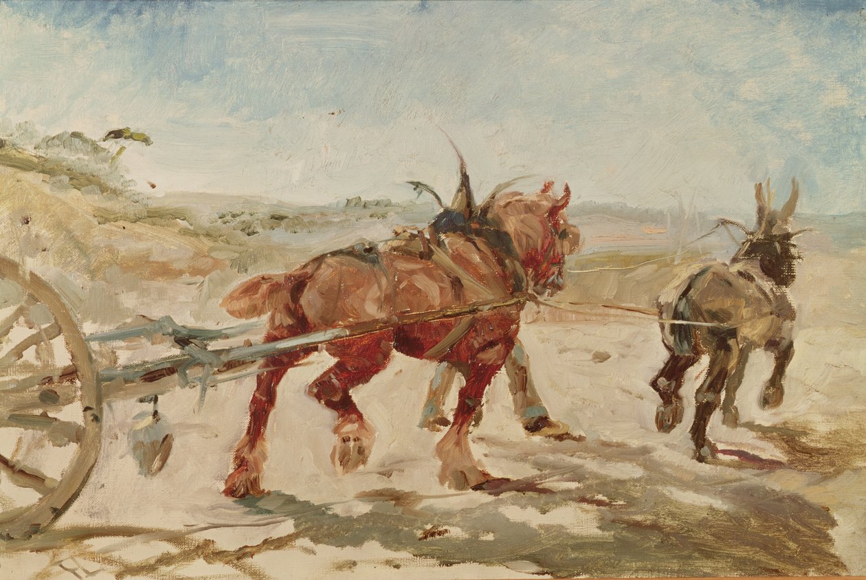 Hold af heste i seletøj af Henri de Toulouse Lautrec