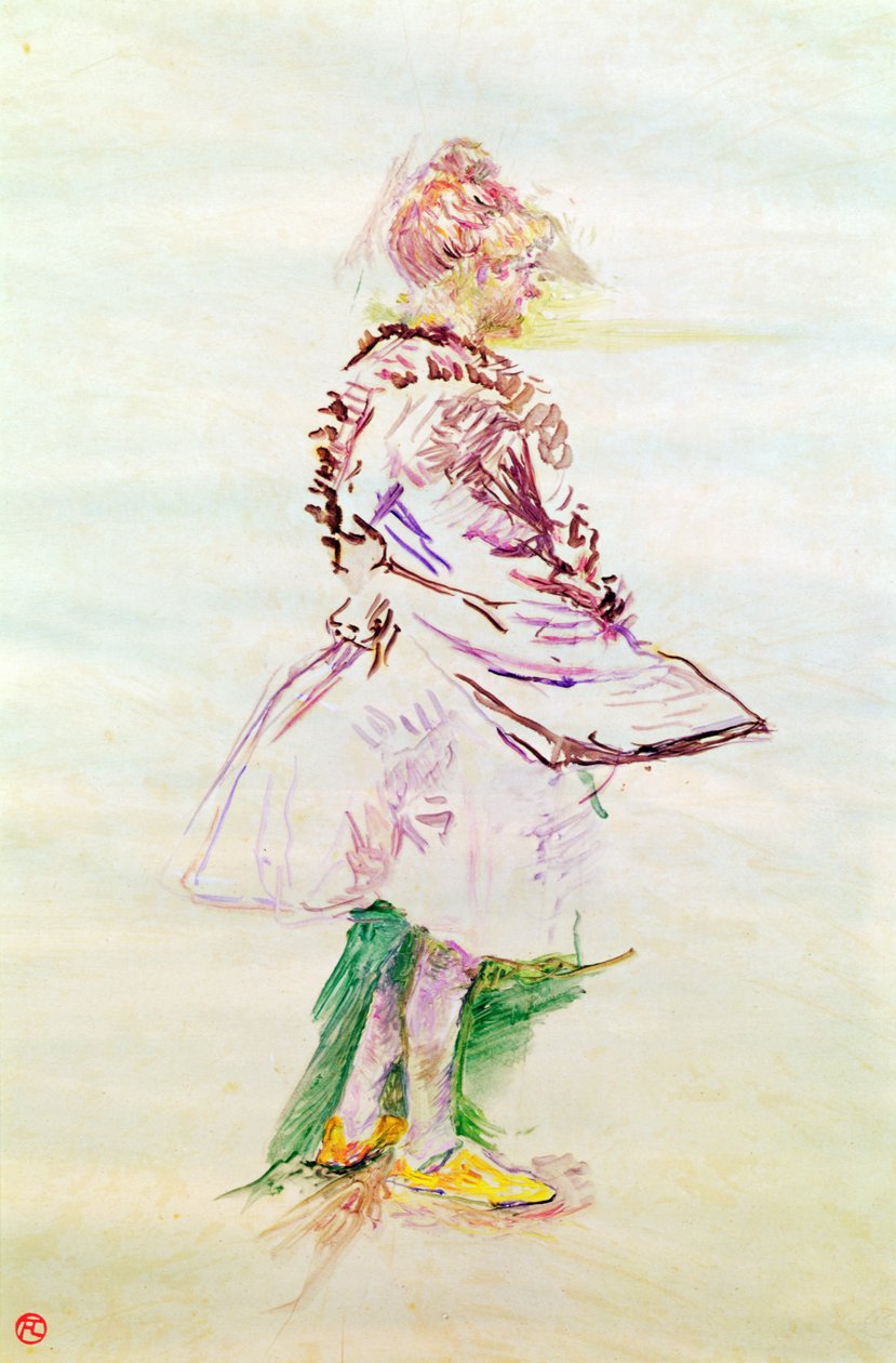 The Profile of a Standing Dancer, 1887 (olie på træ) af Henri de Toulouse Lautrec