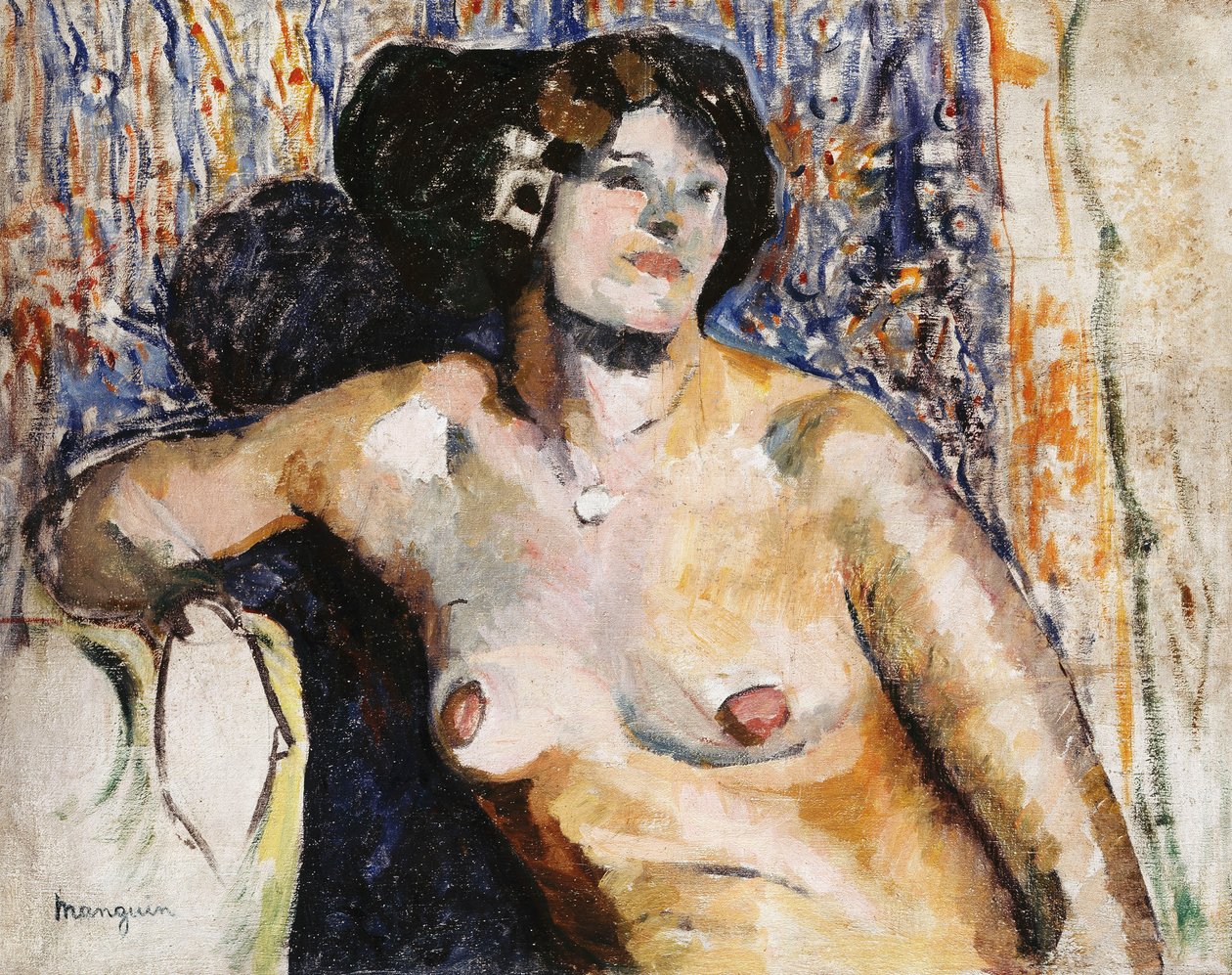 Nøgen siddende; Nu Assis af Henri Charles Manguin