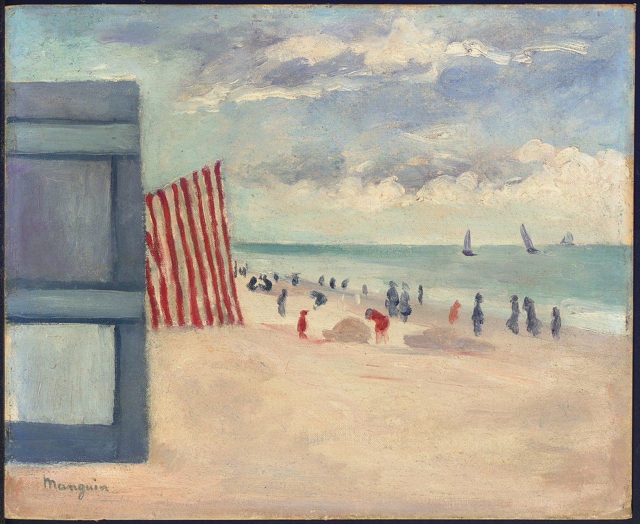Stranden ved Touquet af Henri Charles Manguin