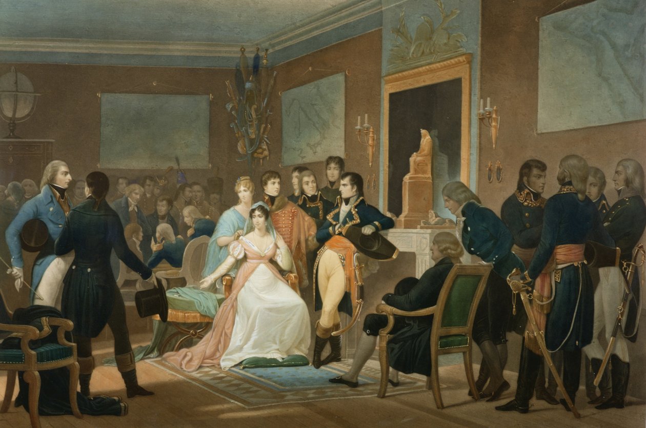 The Morning of the 18th Brumaire (9. november) 1799, indgraveret af Jean Pierre Marie Jazet (1788-1871) 1851 (akvatinte) af Henri Frederic Schopin