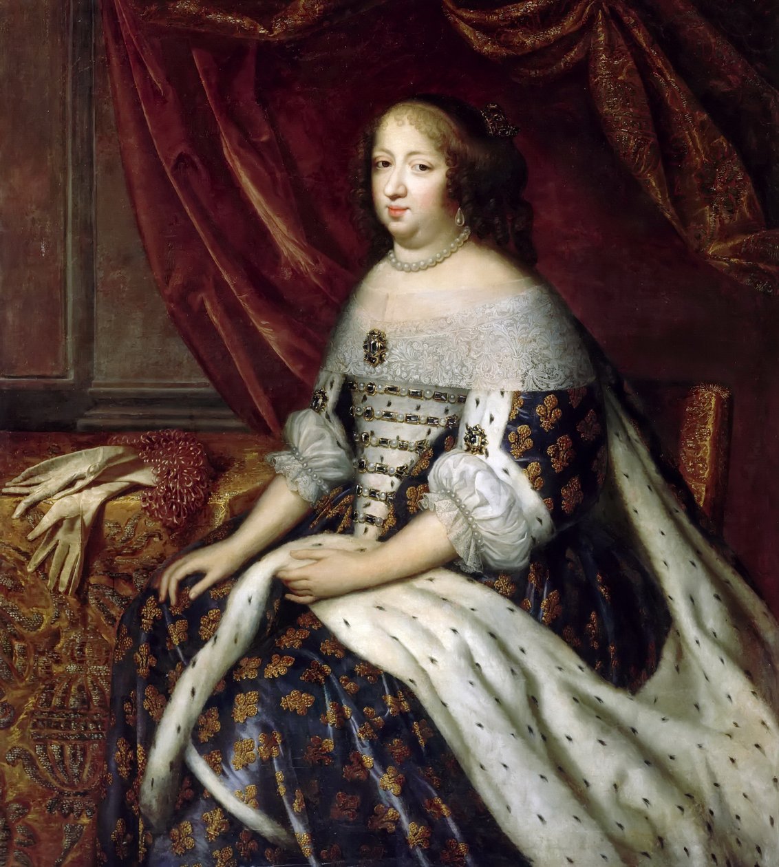 Portræt af Anne af Østrig 1601-1666 af Henri Beaubrun