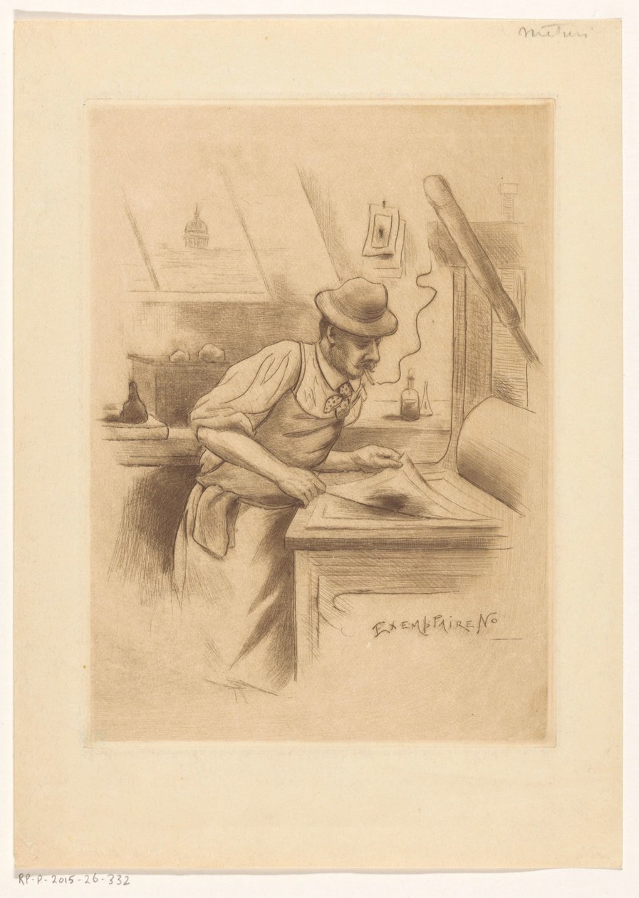 Printer i sit studie af Henri Boutet (possibly)