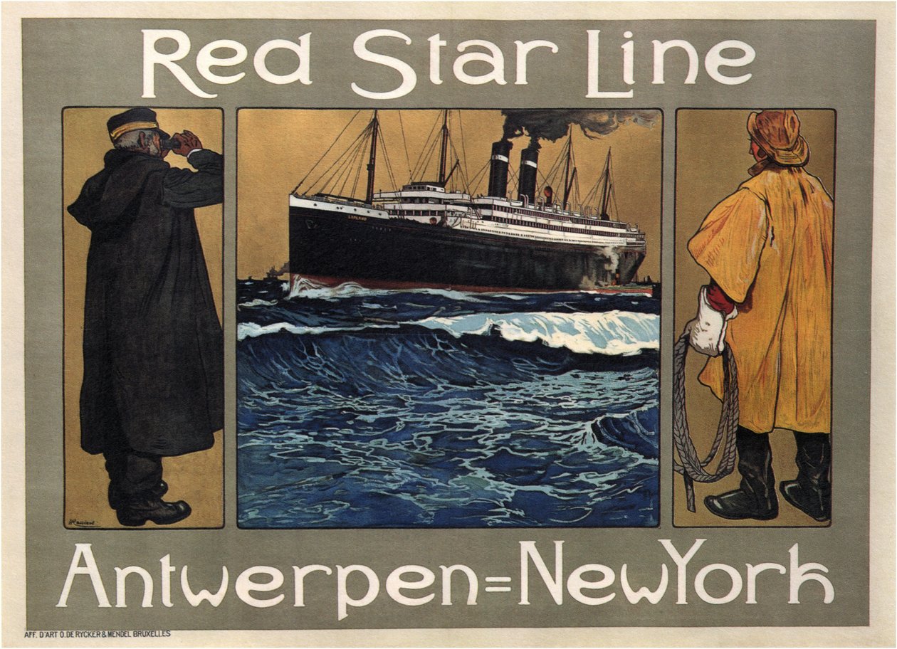 Red Star Line, 1908 af Henri Cassiers