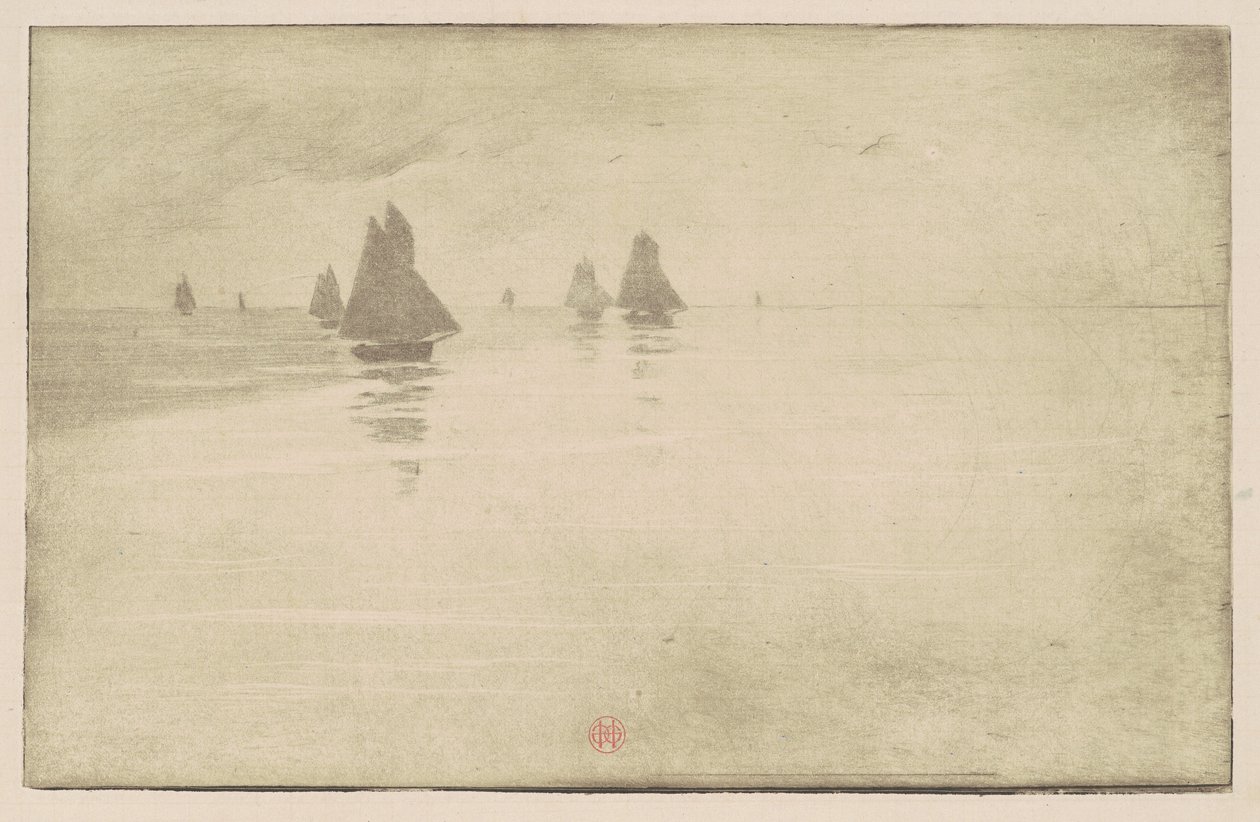 Både i en morgentåge af Henri Charles Guérard