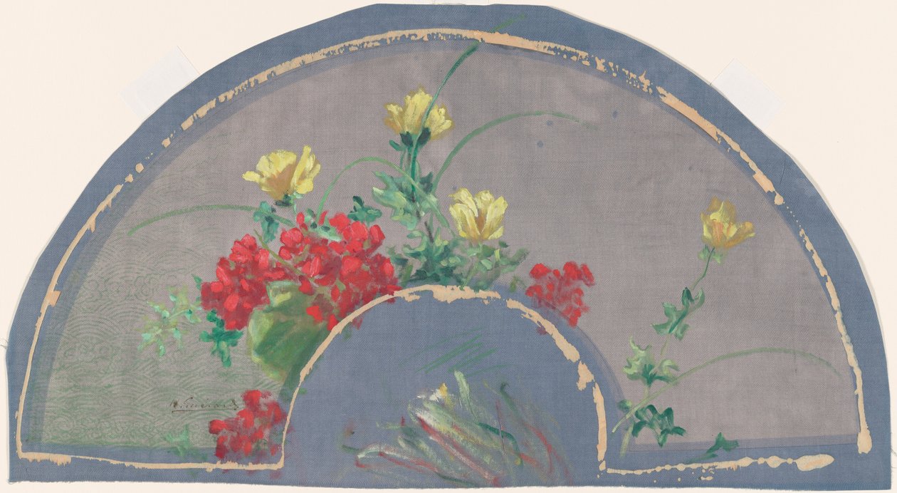 Ventilator med valmuer af Henri Charles Guérard