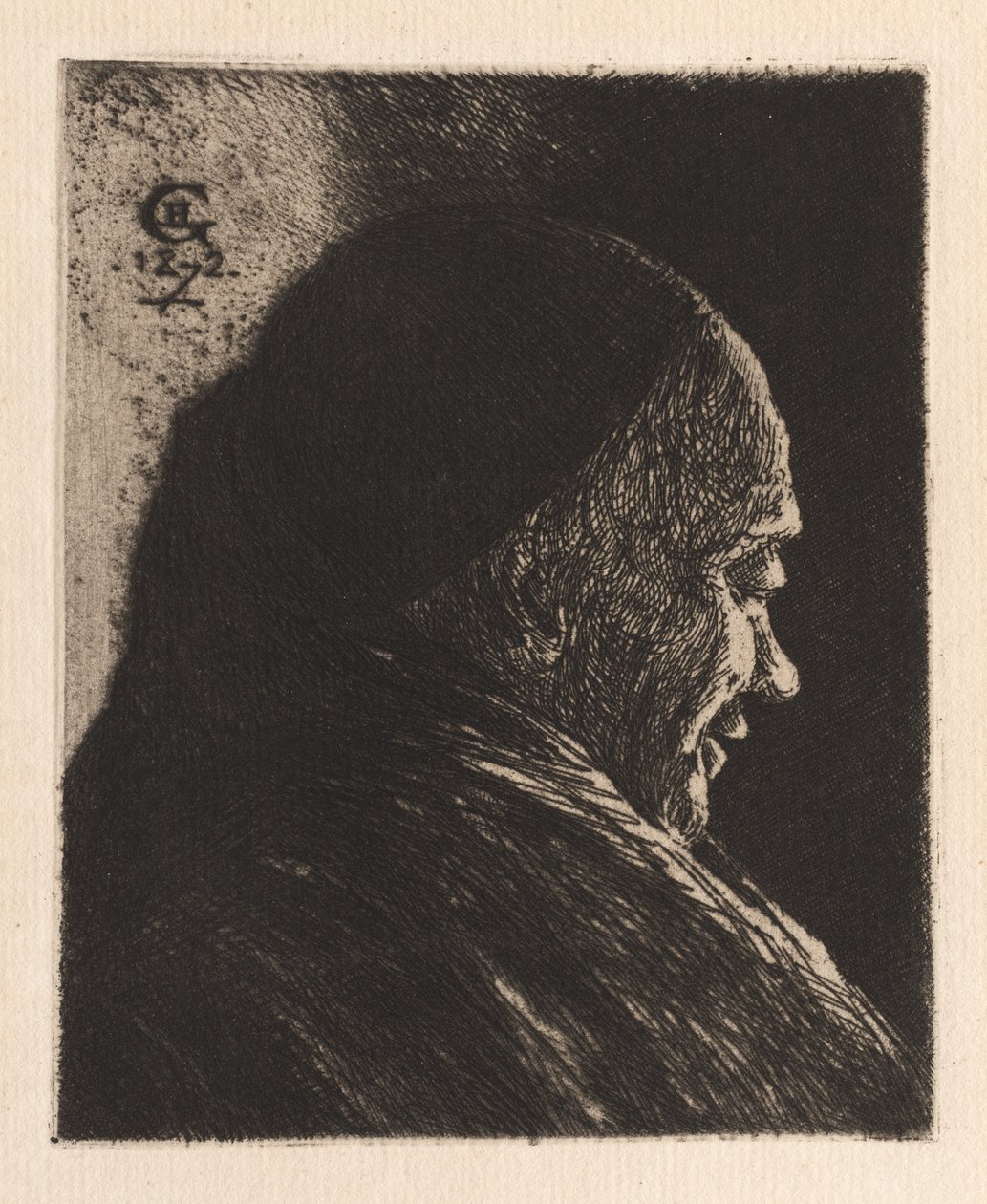 Leder af en gammel mand, 1872. af Henri Charles Guérard