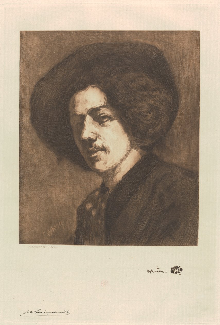 Portræt af Whistler af Henri Charles Guérard
