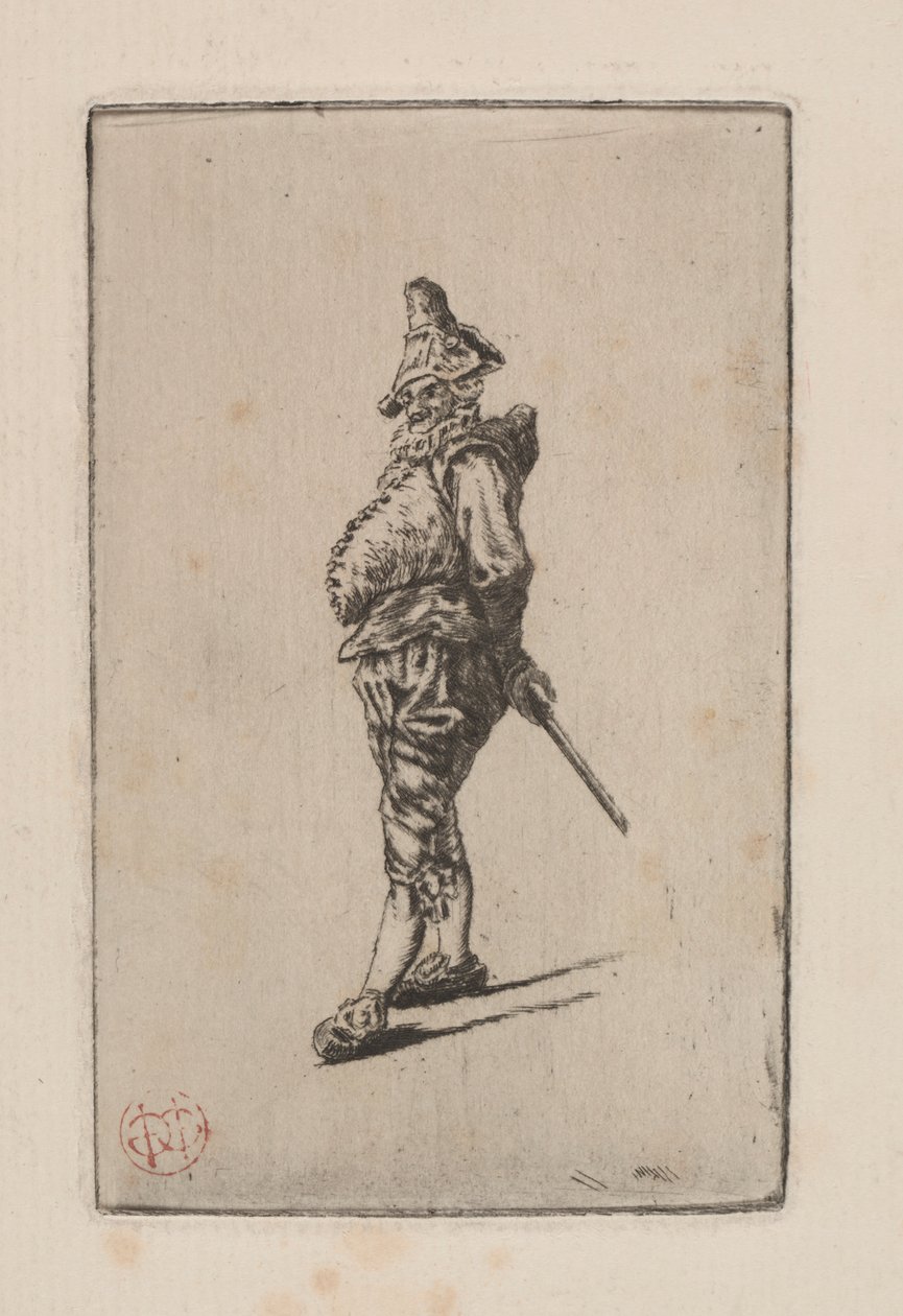 Punchinello, efter Meissonier af Henri Charles Guérard