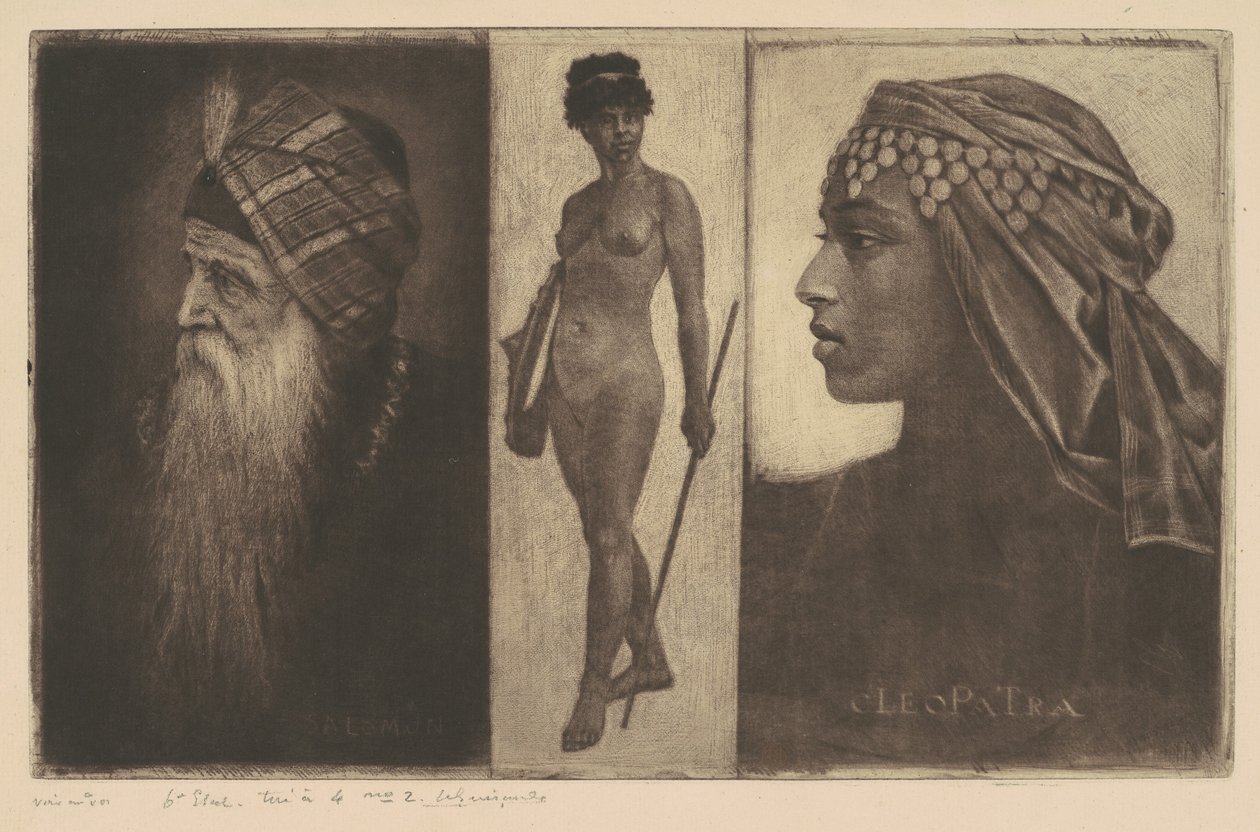 Salomon og Cleopatra af Henri Charles Guérard