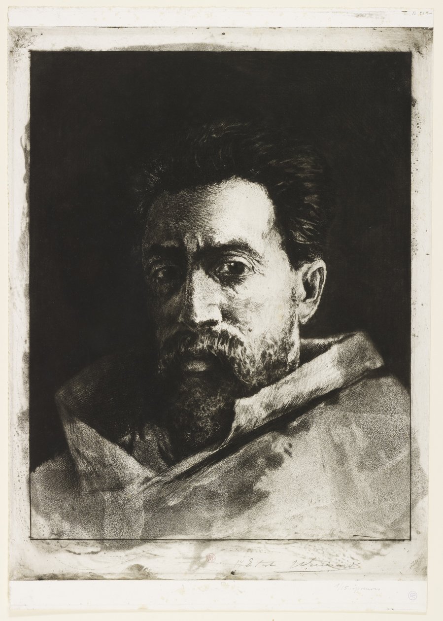 Selvportræt, ca. 1888 (ætsning og tørnål) af Henri Charles Guérard