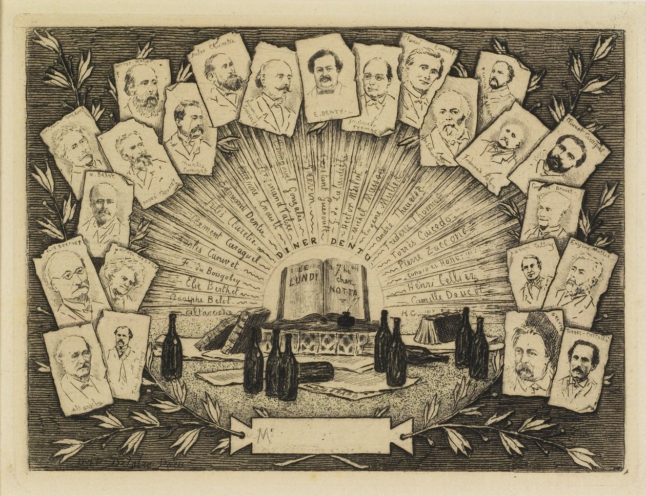 Toogtyve portrætter, 1881 (radering, tørnål) af Henri Charles Guérard