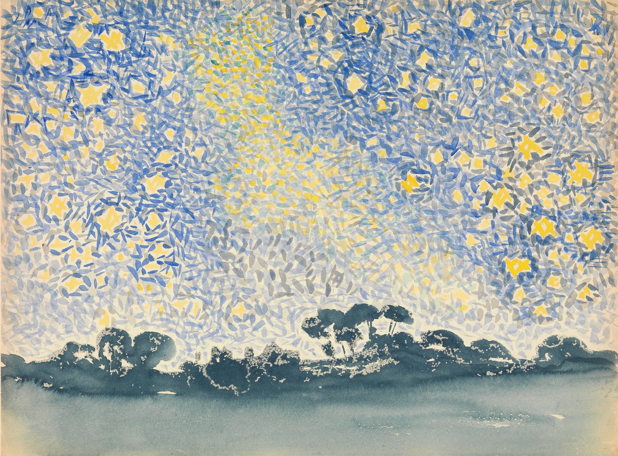 Landskab med stjerner, ca. 1905-1908. af Henri Edmond Cross