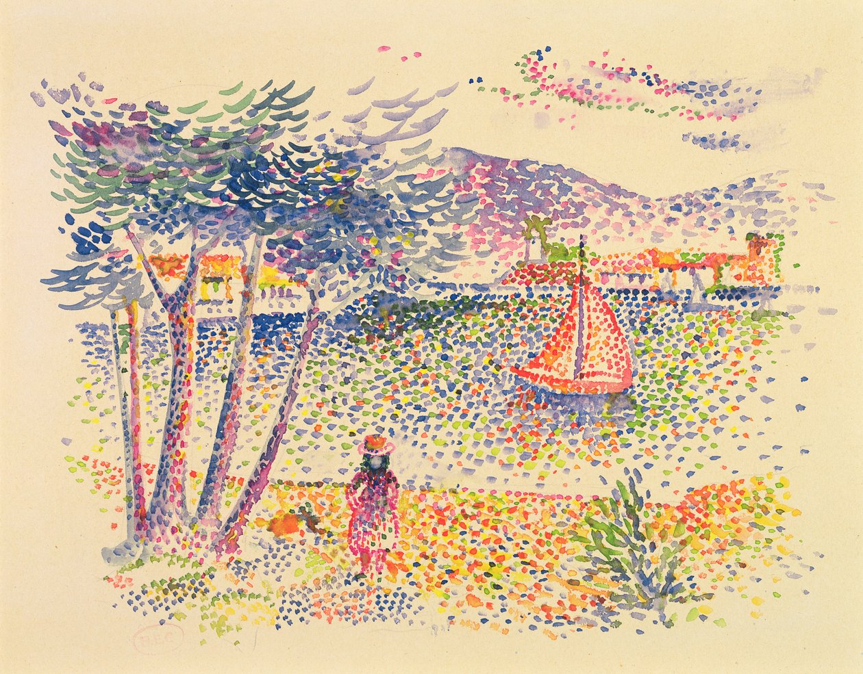 Sejlbåde ved havet af Henri Edmond Cross