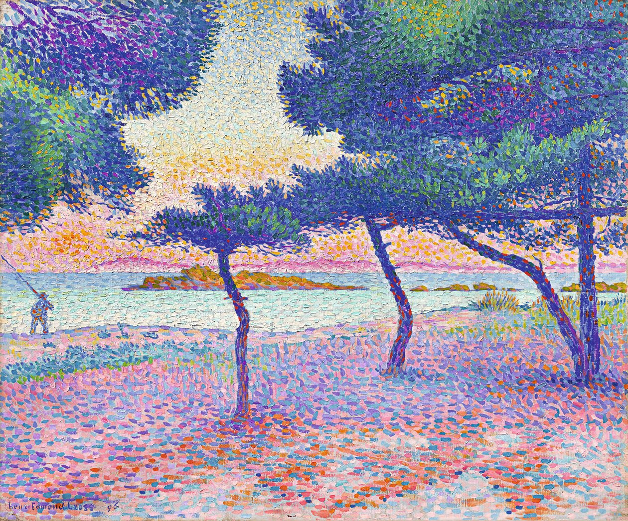 Stranden ved Saint-Clair, 1896. af Henri Edmond Cross