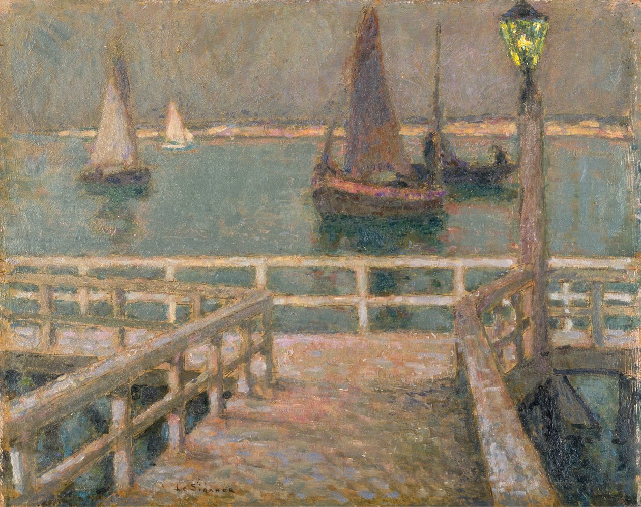 The Pier (olie) af Henri Eugene Augustin Le Sidaner