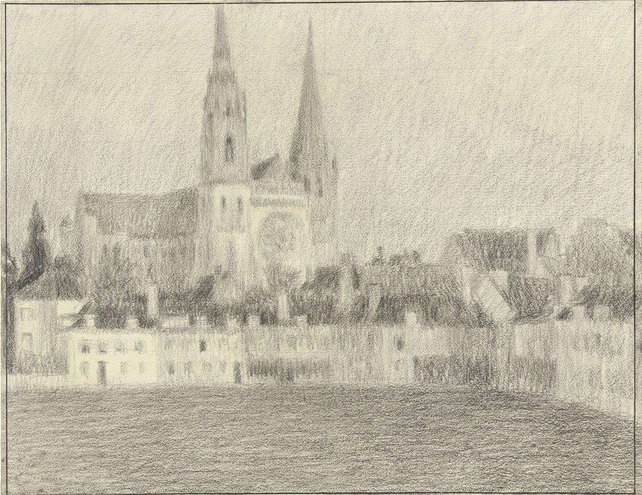 Udsigt over Chartres af Henri Eugene Le Sidaner