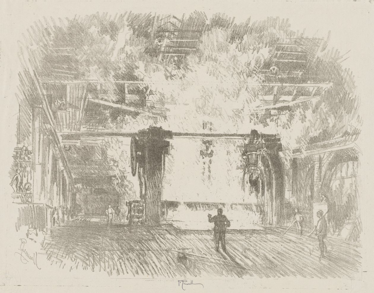 Engelsk War Work: Making Armour-Plate af Ignace Henri Jean Fantin Latour