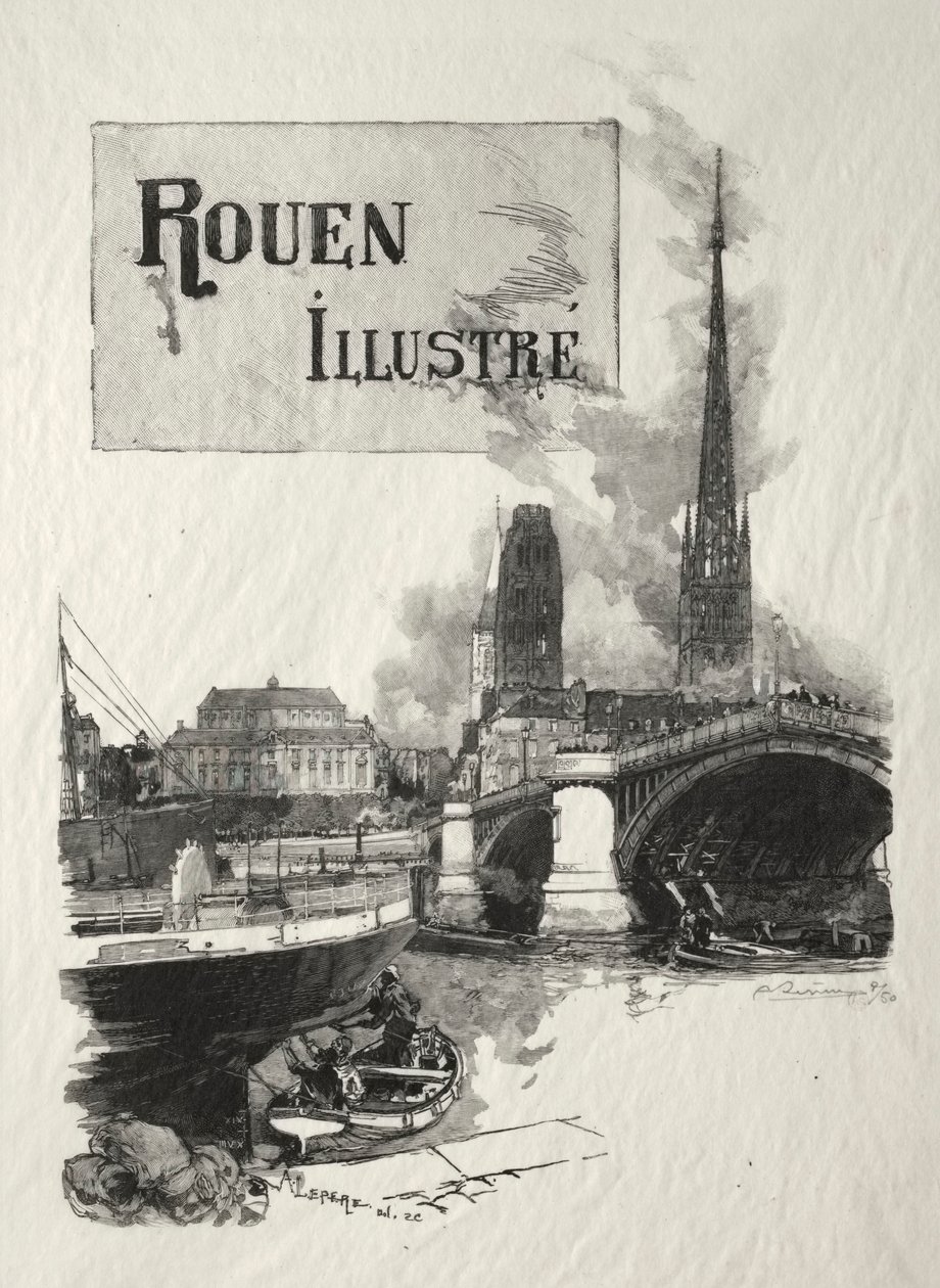 Frontispice af Illustreret Rouen af Ignace Henri Jean Fantin Latour