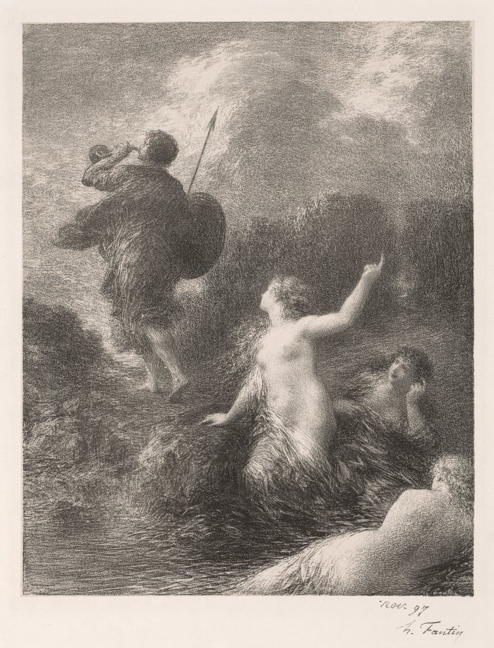 Goetterdaemmerung: Siegfried og pigerne af Ignace Henri Jean Fantin Latour