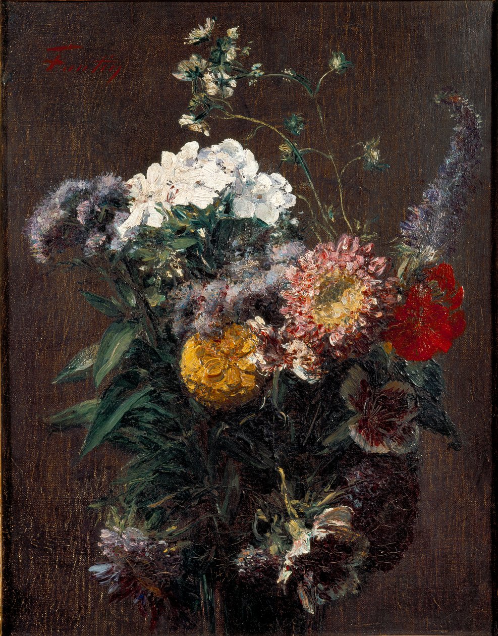 Stilleben: blandede blomster, c1850-1900 af Ignace Henri Jean Fantin Latour