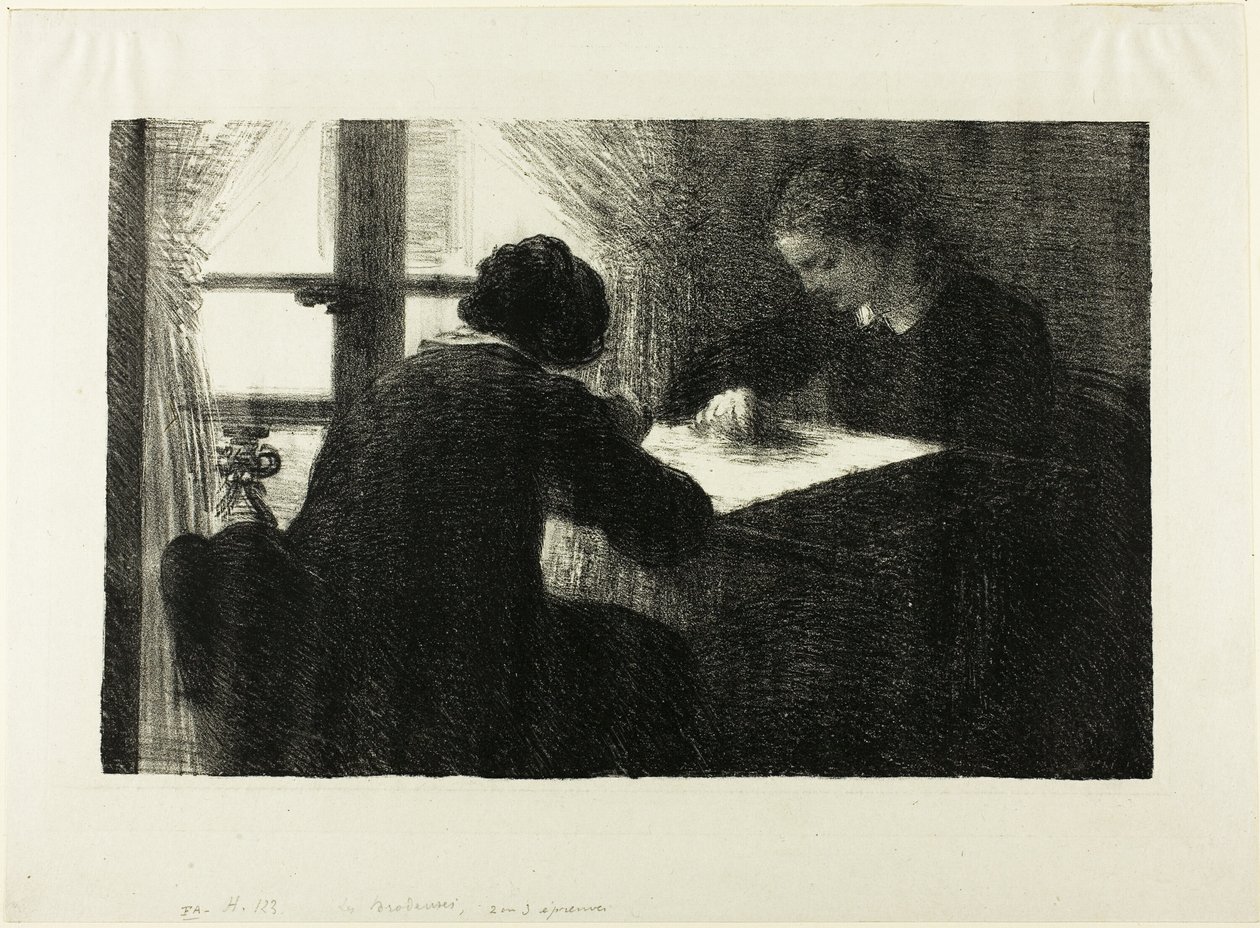 Brodererne, anden plade af Ignace Henri Jean Fantin Latour
