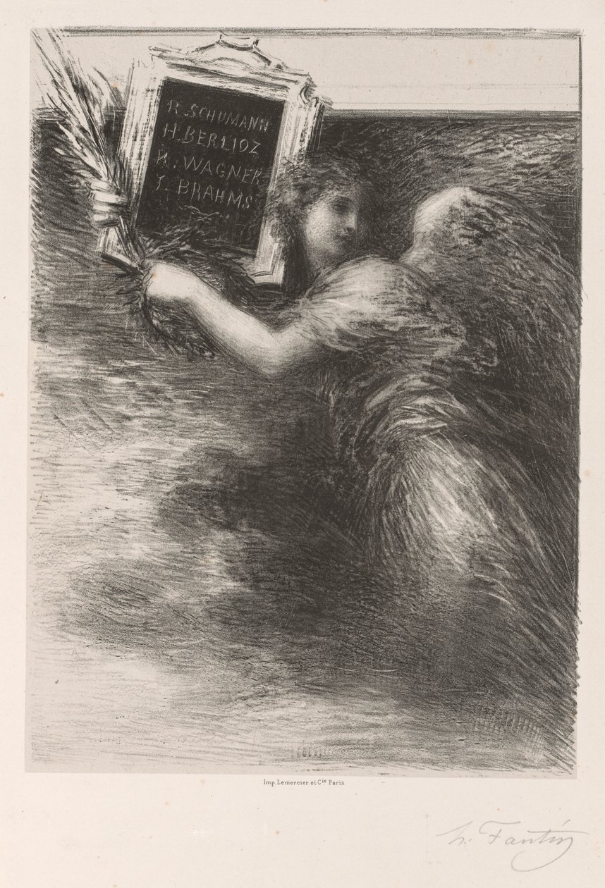 Musikkens geni af Ignace Henri Jean Fantin Latour