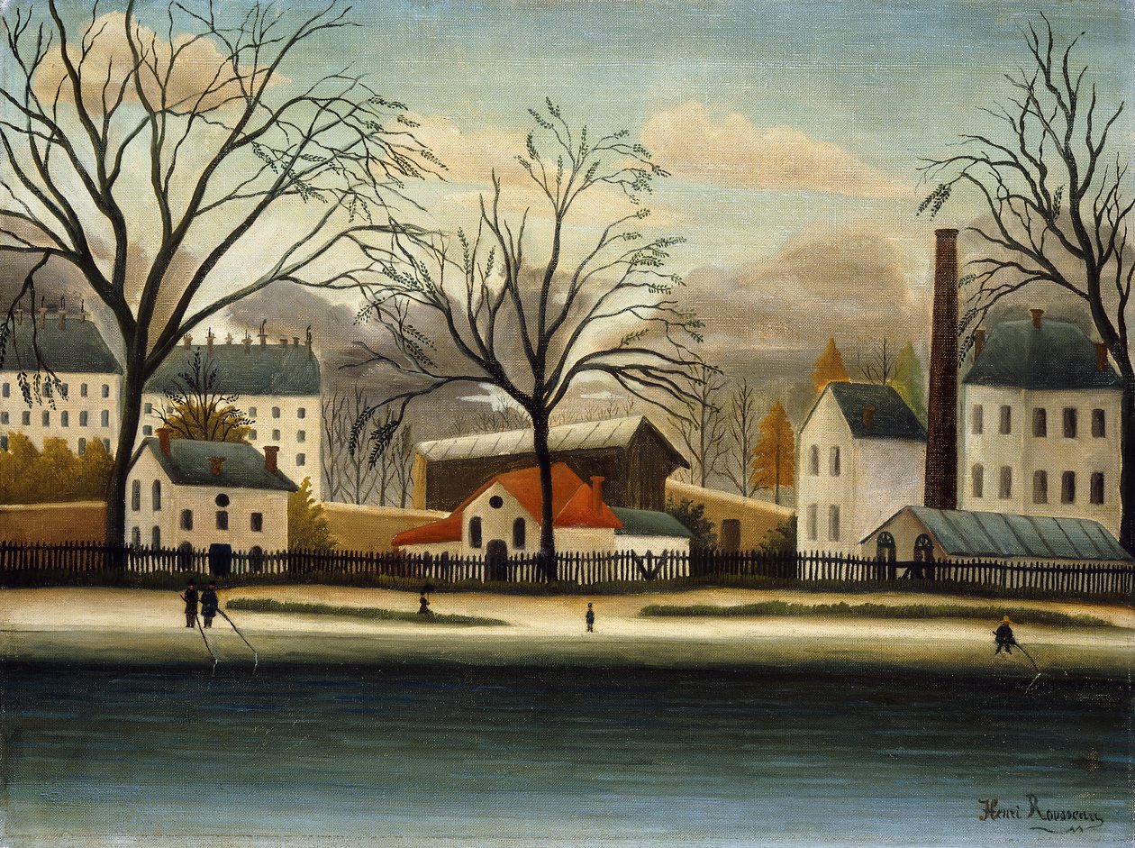 Forstæder; Banlieue, c. 1896 af Henri J.F. Rousseau
