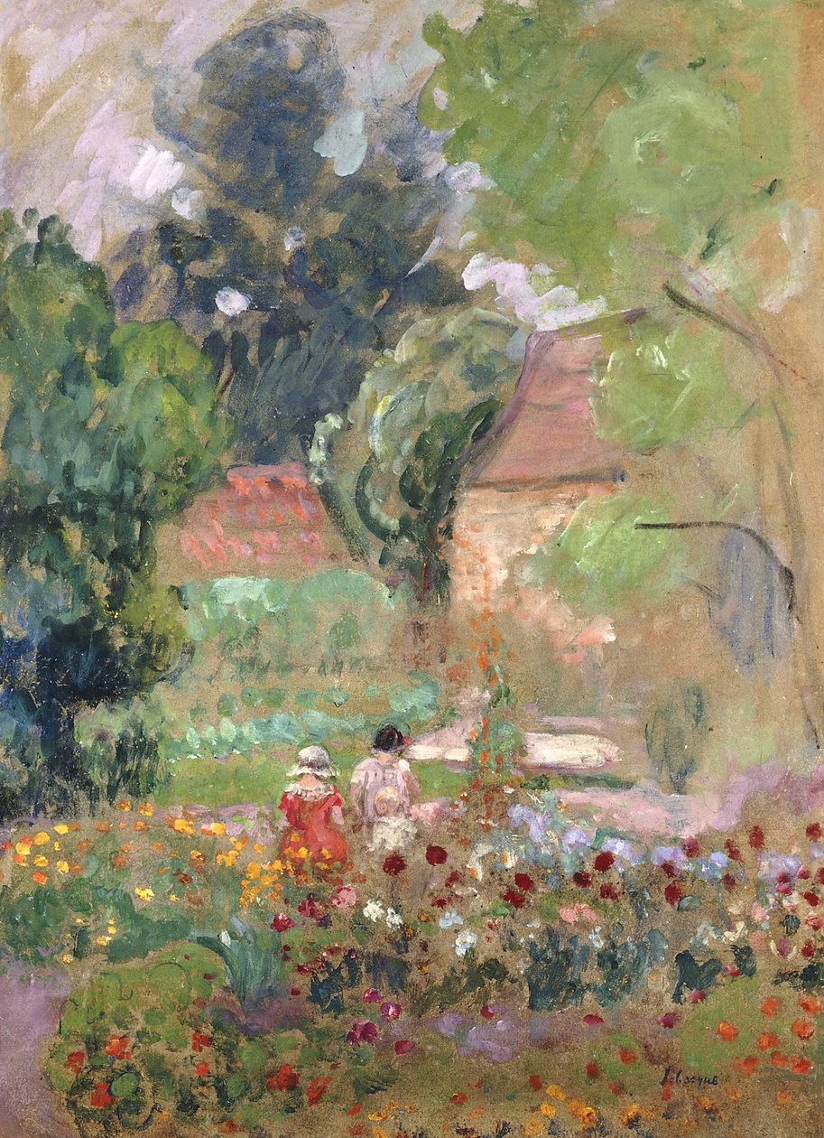 Marthe, Nono og Pierre i haven, af Henri Lebasque