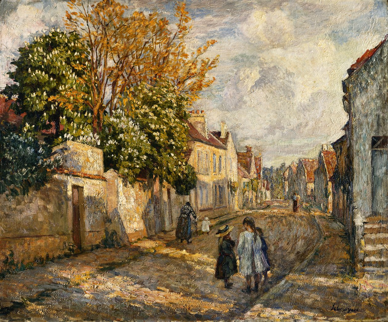 Gadescene, Lagny; Scene de Rue, Lagny, af Henri Lebasque