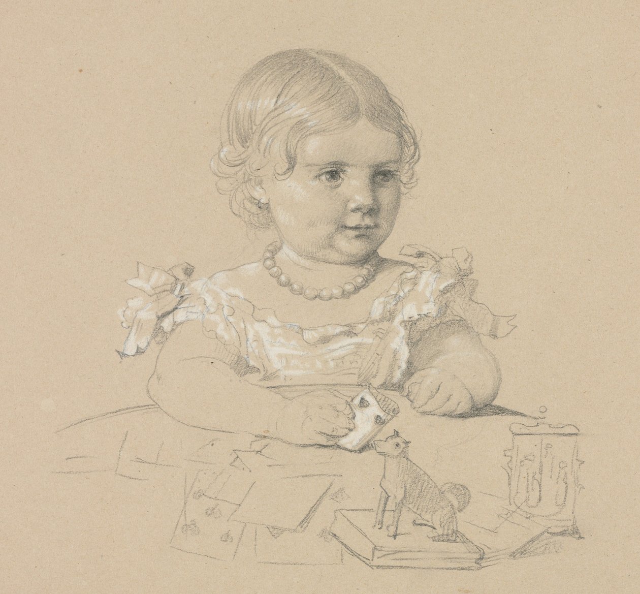 Portræt af et barn, 1800-tallet. af Henri Lehmann