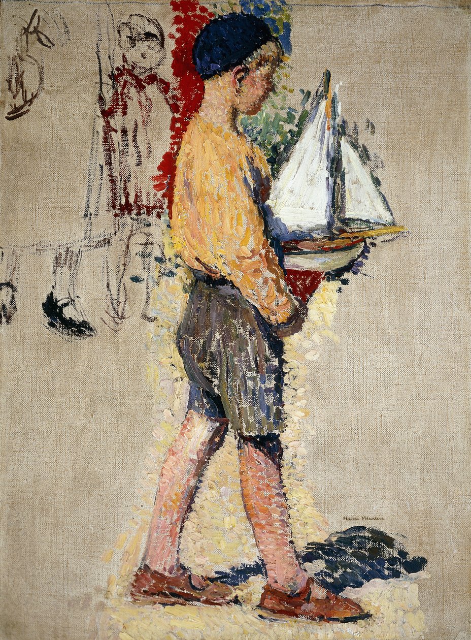 Dreng med båd; Dreng med båd, af Henri Martin