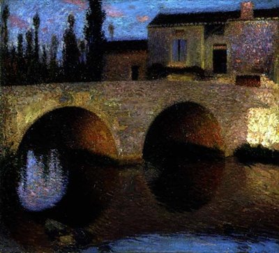 Den gamle bro (olie på lærred) af Henri Martin