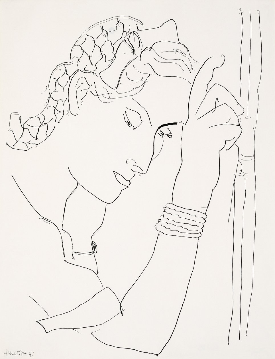 Hovedet af en kvinde i profil af Henri Matisse